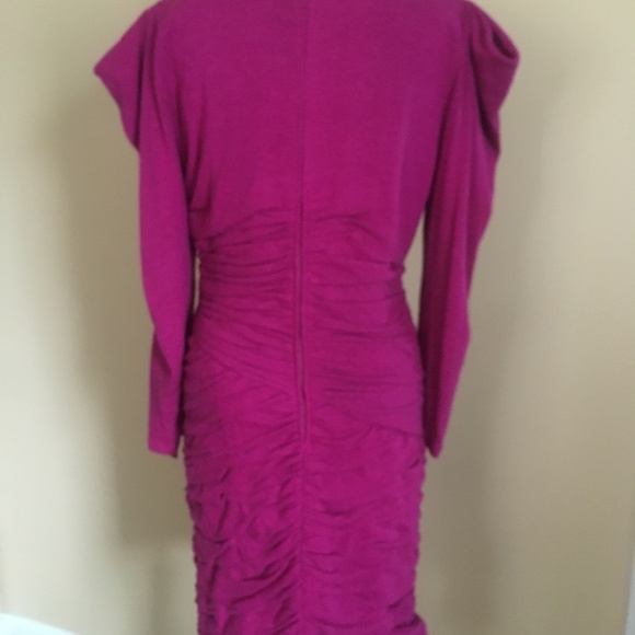 Louis Feraud Vintage Magenta Wool Sweater Dress 12 - Picture 2 of 8